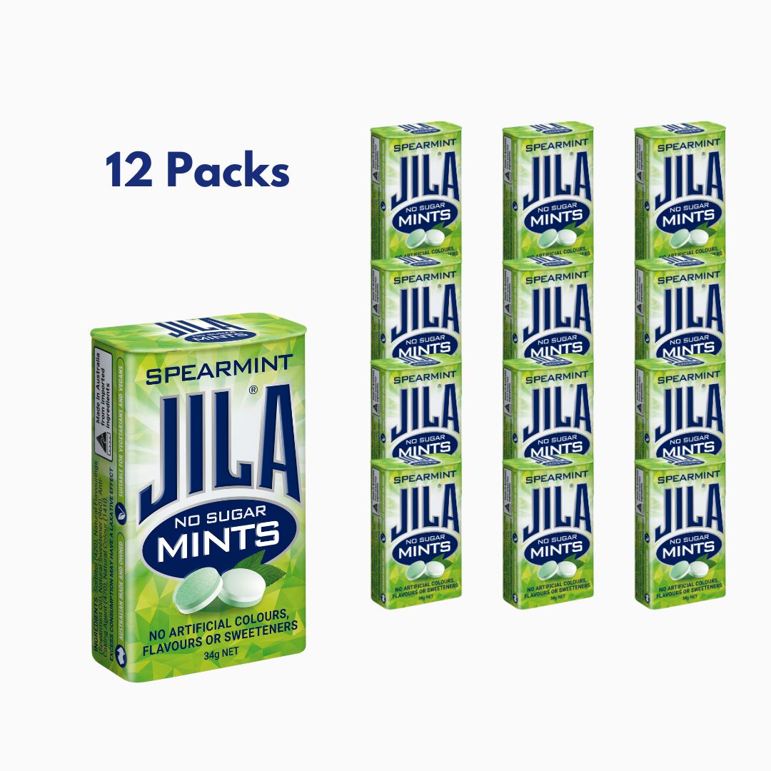 JILA® No Sugar Mints Spearmint 34g x 12 Pack