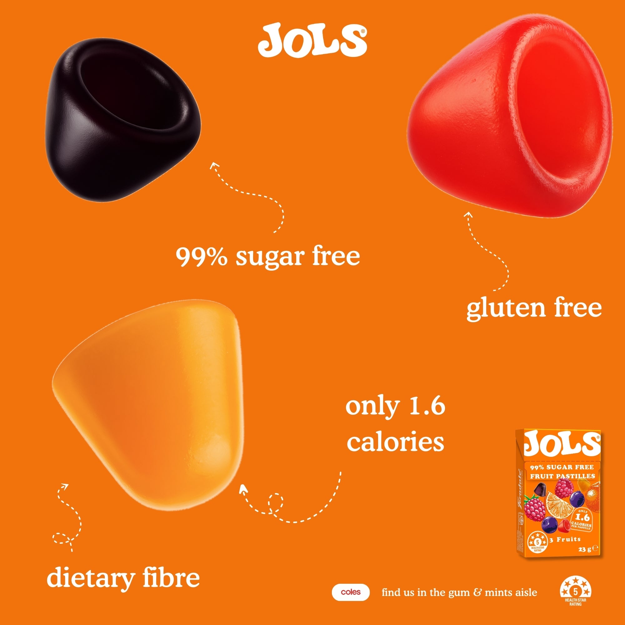 JOLS® pastilles 3 Fruits 23g x 18 Pack