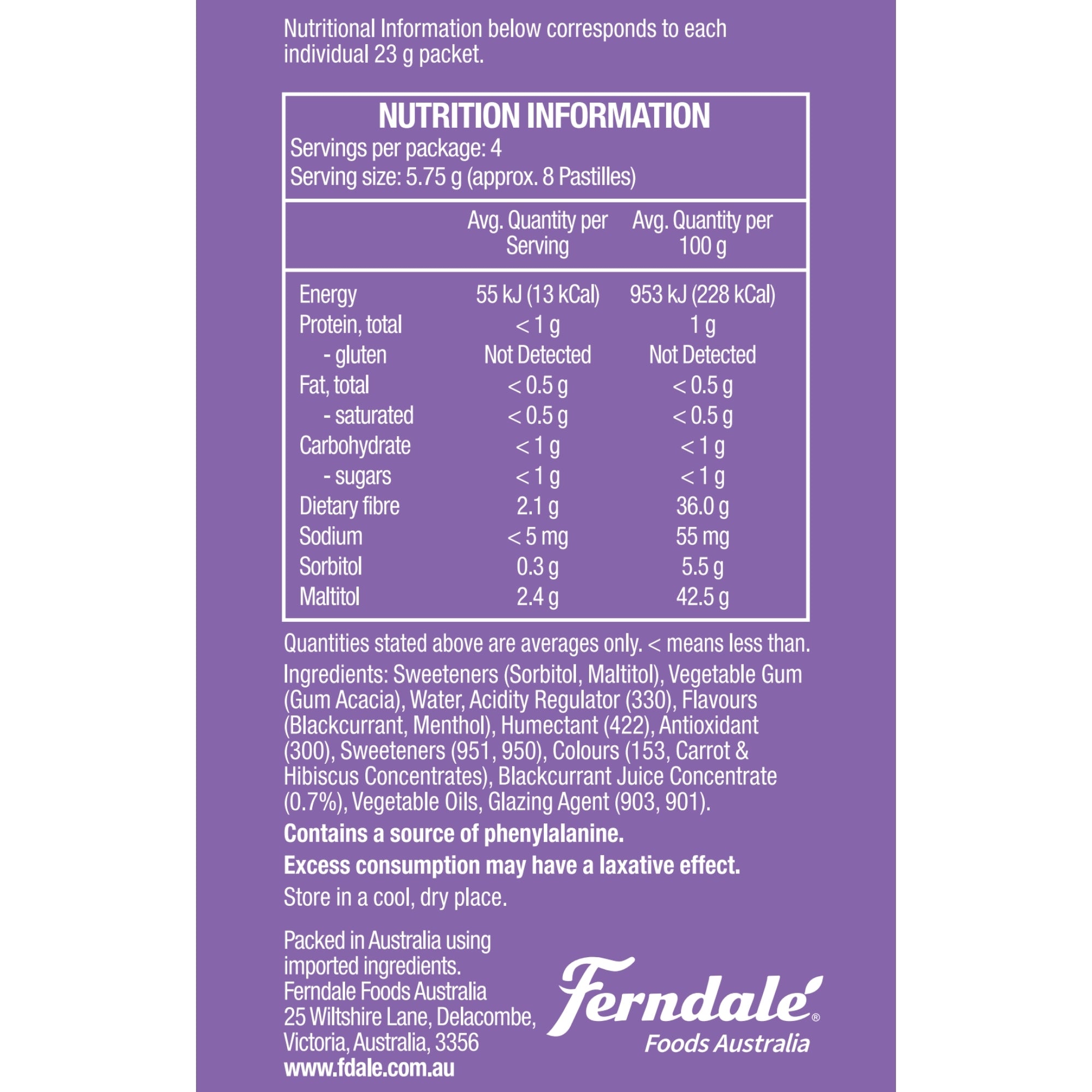 JOLS® pastilles Blackcurrant 23g x 18 Pack