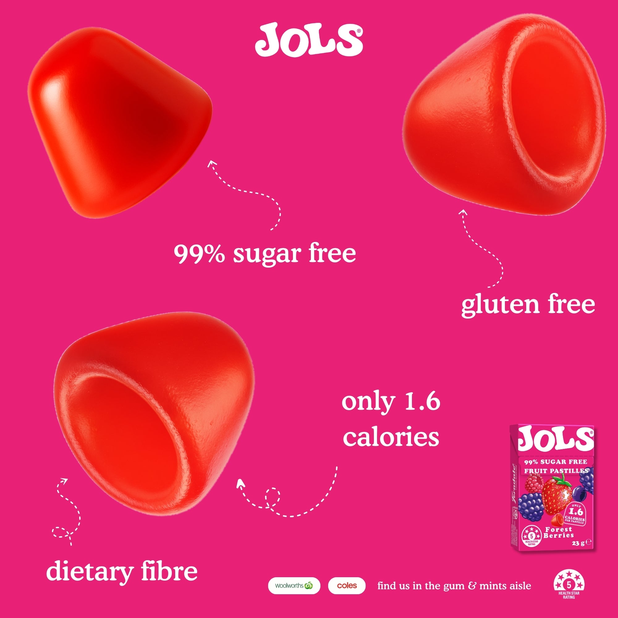 JOLS® pastilles Forest Berries 23g x 18 Pack