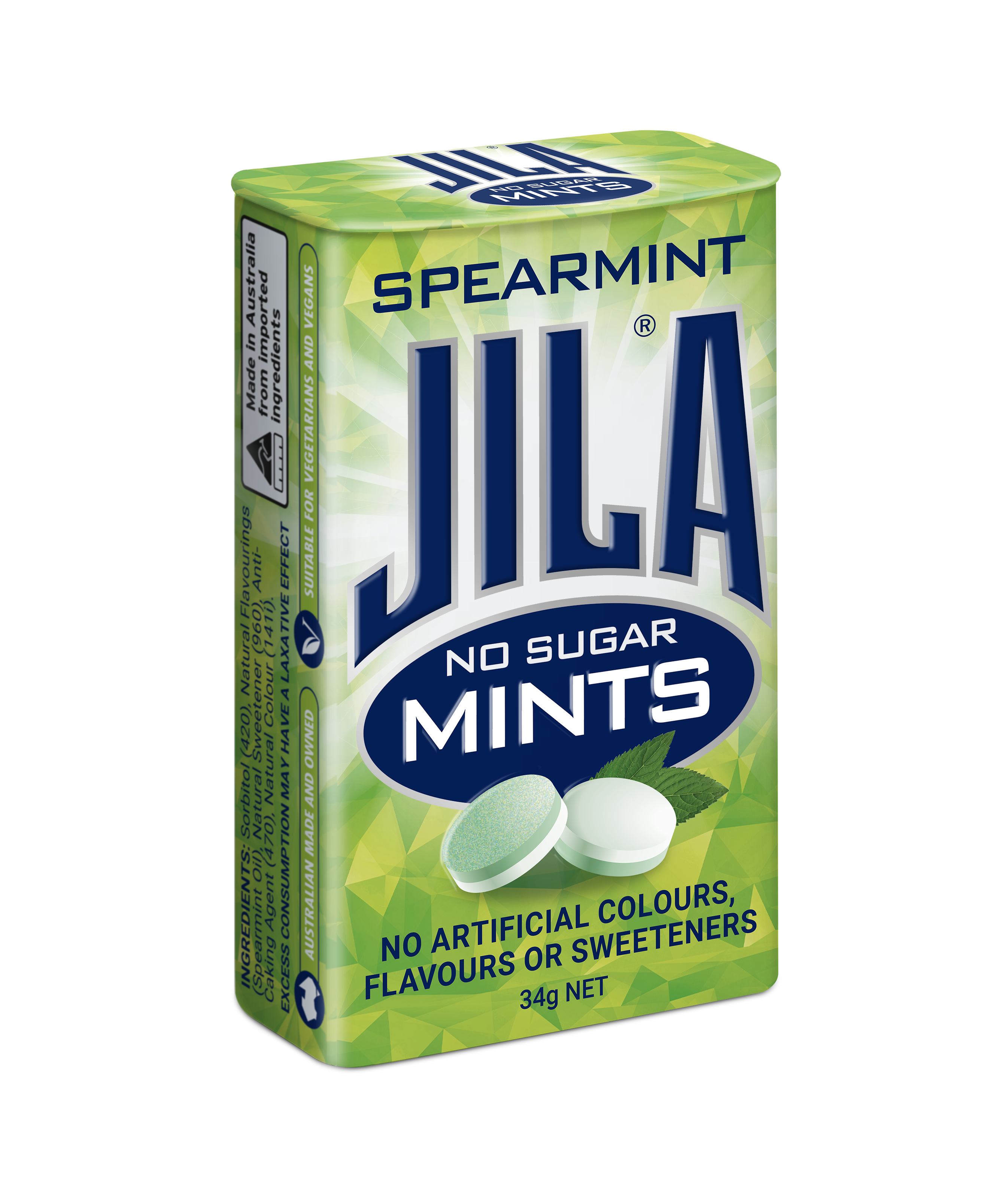 JILA® No Sugar Mints Spearmint 12 Pack