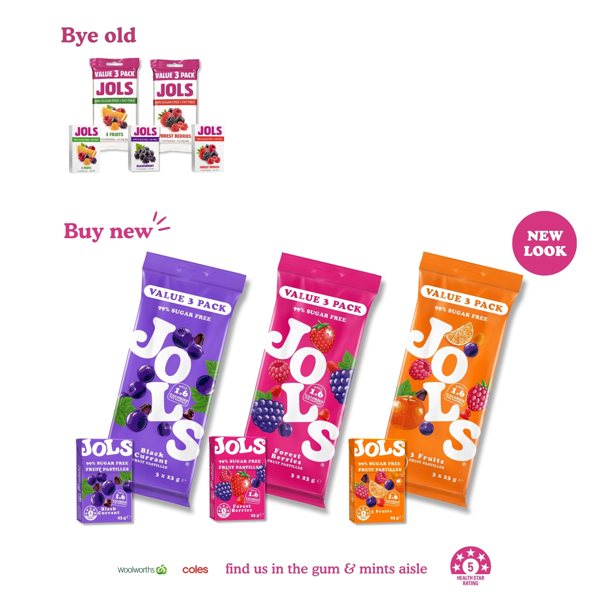 JOLS® pastilles 3 Fruits 23g x 18 Pack