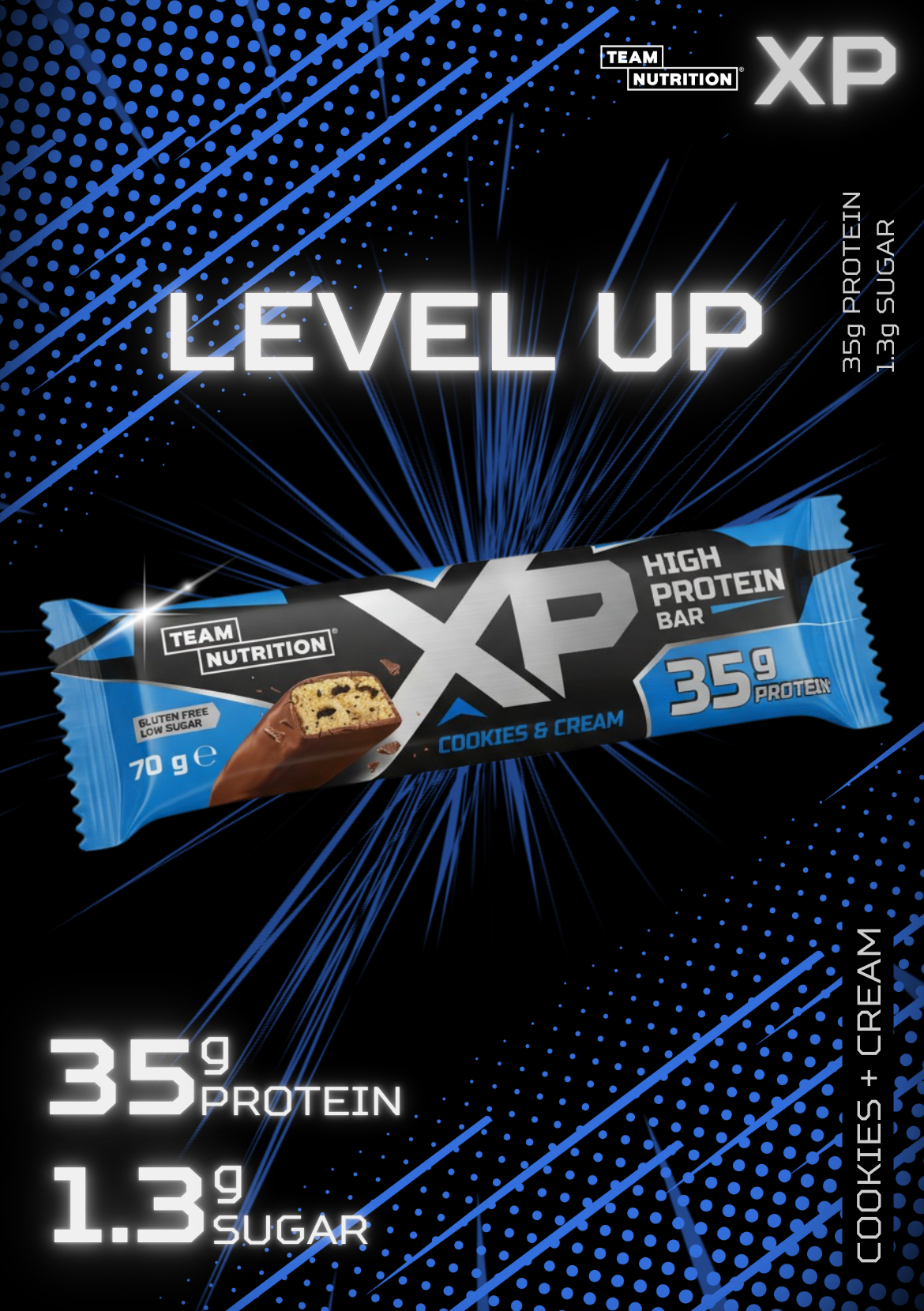 TEAM NUTRITION® XP High Protein Bar - Cookies & Cream - 12 Pack