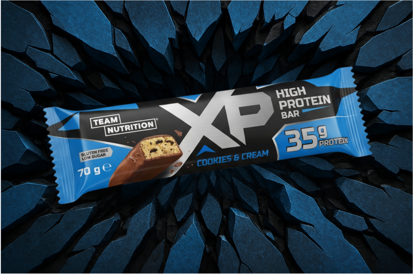 TEAM NUTRITION® XP High Protein Bar - Cookies & Cream - 12 Pack