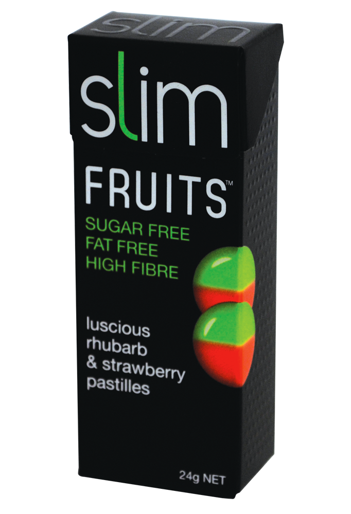 SLIM FRUITS® Luscious Rhubarb and Strawberry Pastilles 24g x 18 Pack